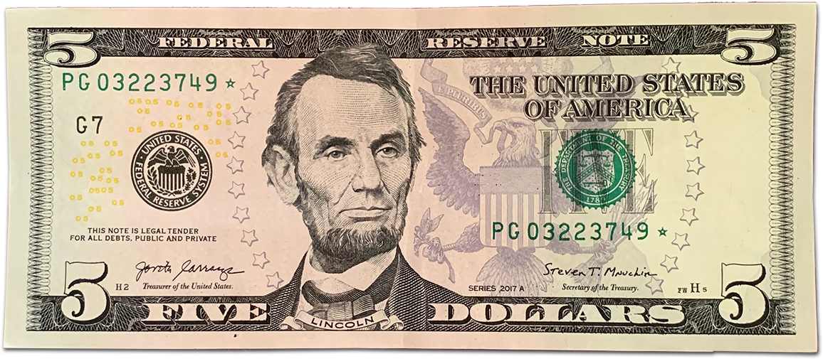 $5 bill USD