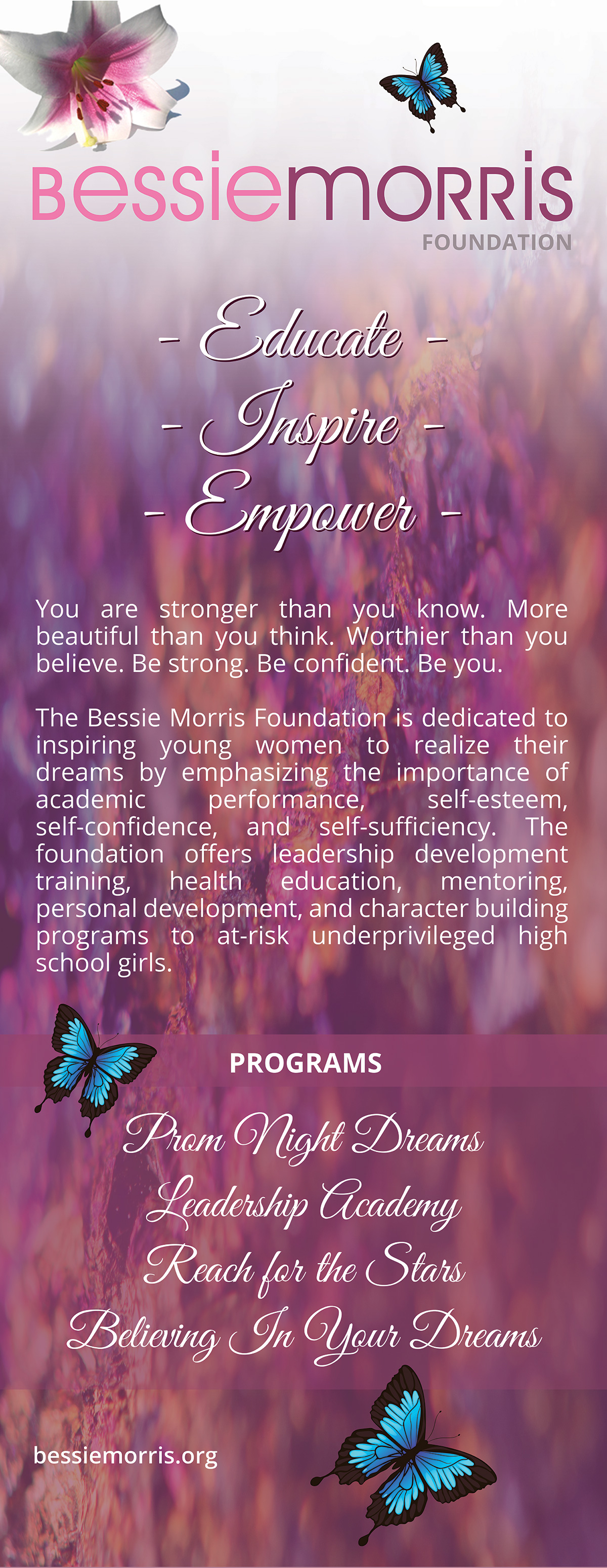 Bessie Morris Foundation community outreach banner