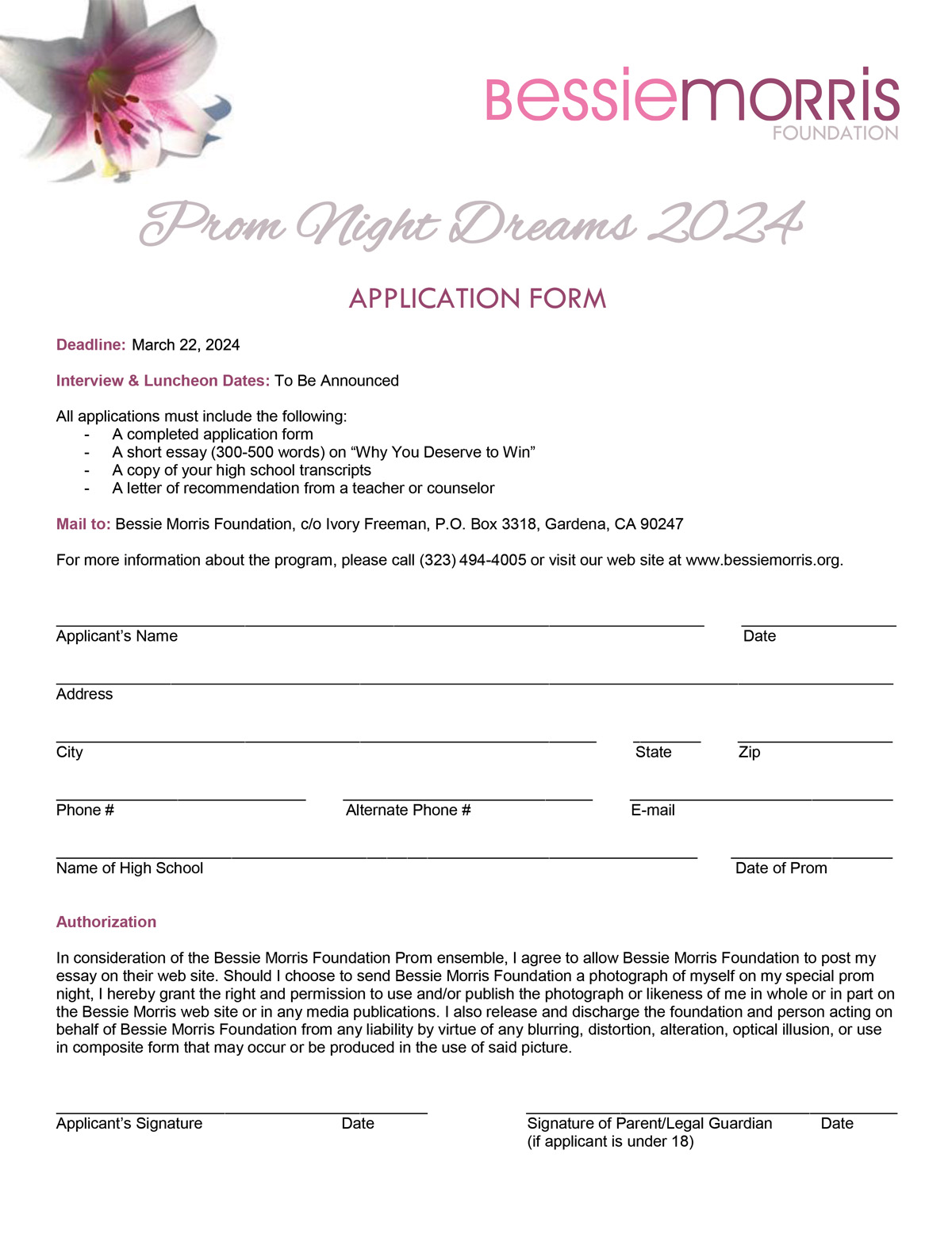 Prom Night Dreams application