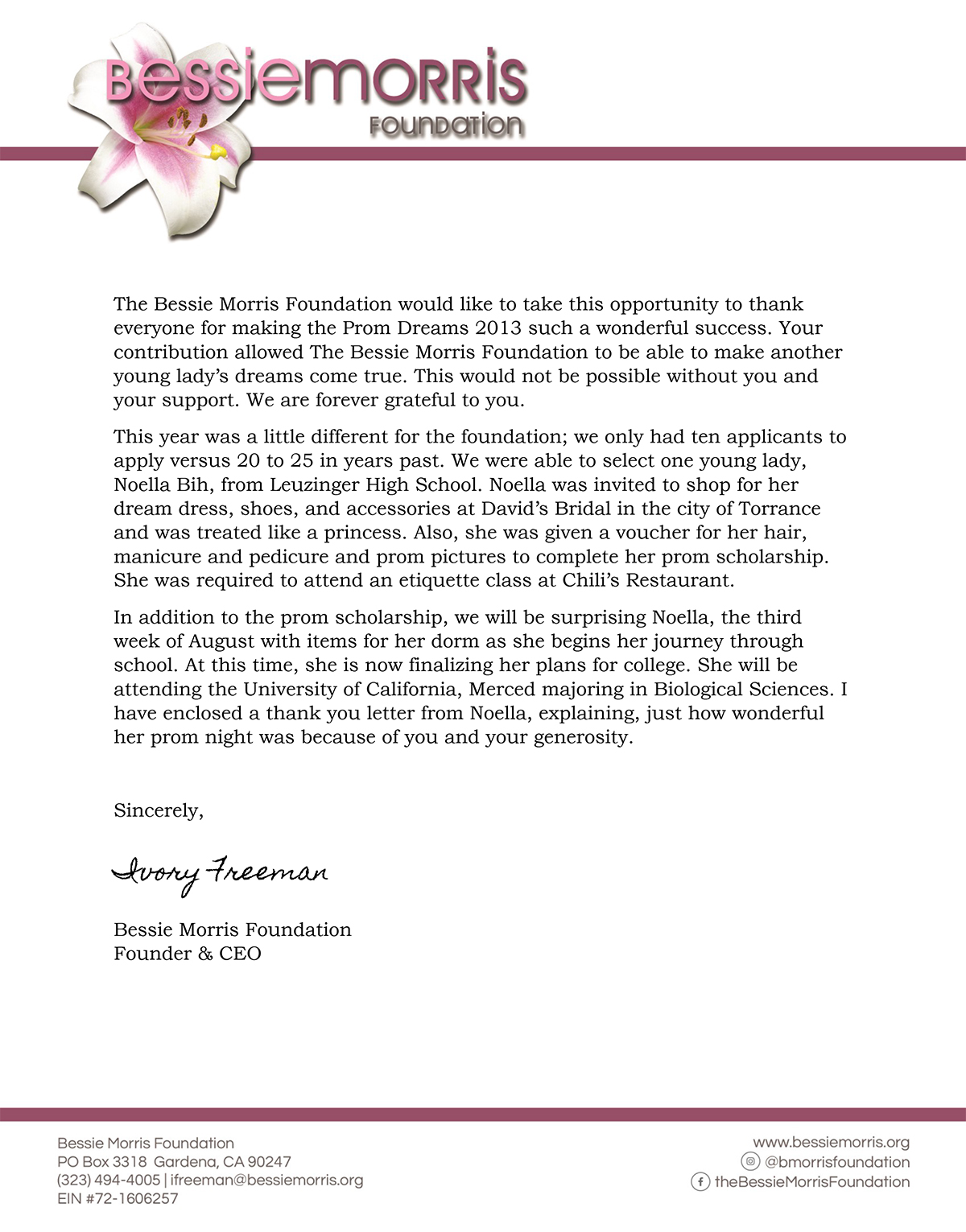 2013 Letter from the Founder