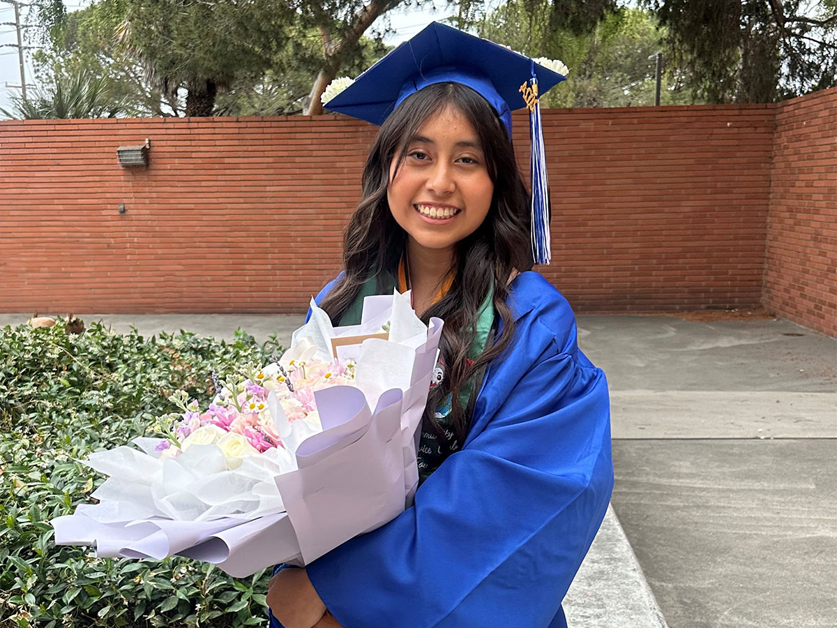 Adela Ruiz, winner of a 2024 Bessie Morris Foundation academic scholarship, pictured at her high school graduation