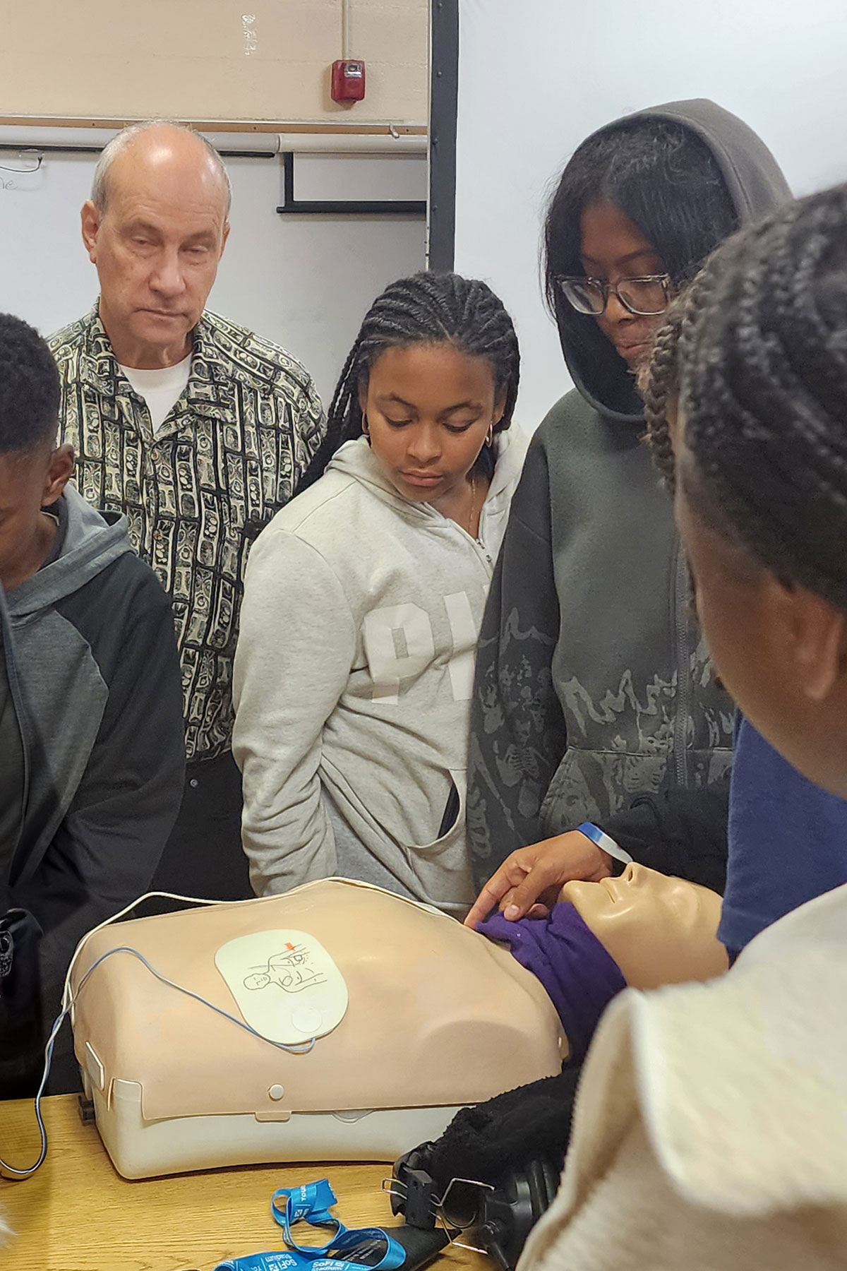 CPR training at Audubon Middle School in Los Angeles