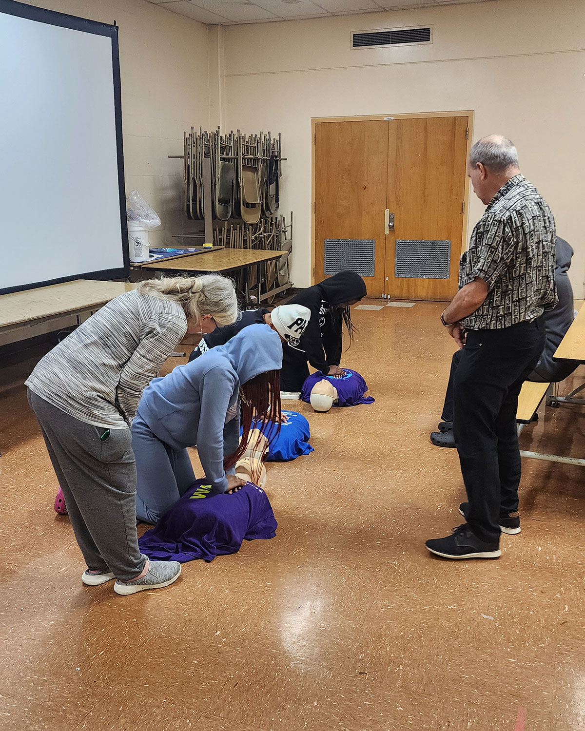 CPR training at Audubon MS in LA sponsored by Bessie Morris Foundation